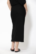 Black Stretch Drape Skirt