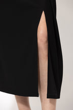 Black Stretch Drape Skirt