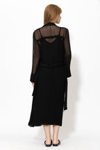 Black Viscose Trench Coat