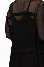 Black Viscose Trench Coat