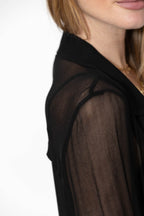 Black Viscose Trench Coat