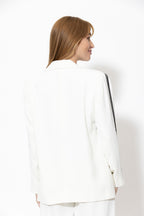 Ivory Euro Stripe Boyfriend Blazer