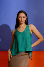 Green Silky Bell Cami