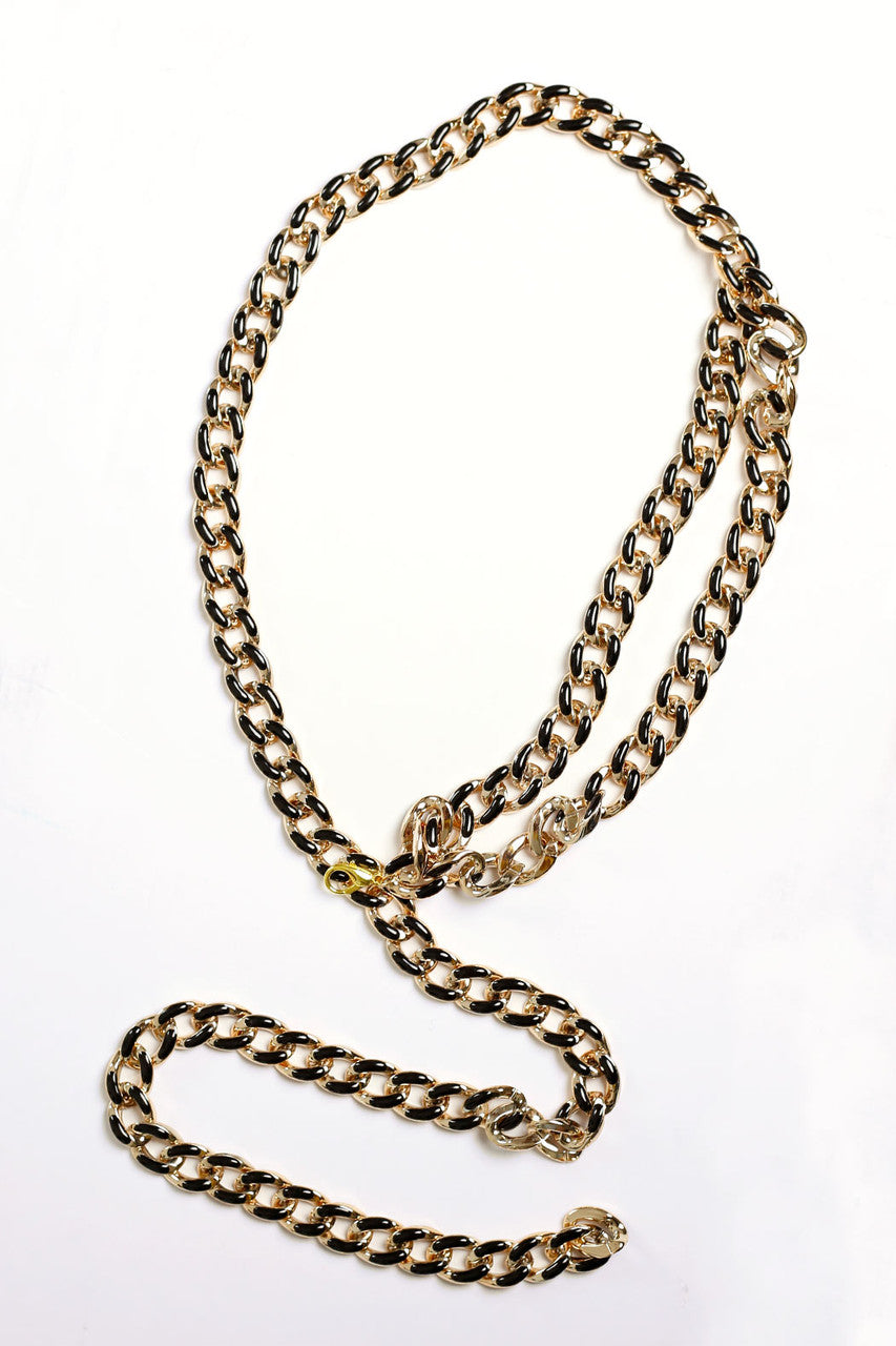 Black and Gold Chain Belt - SALE