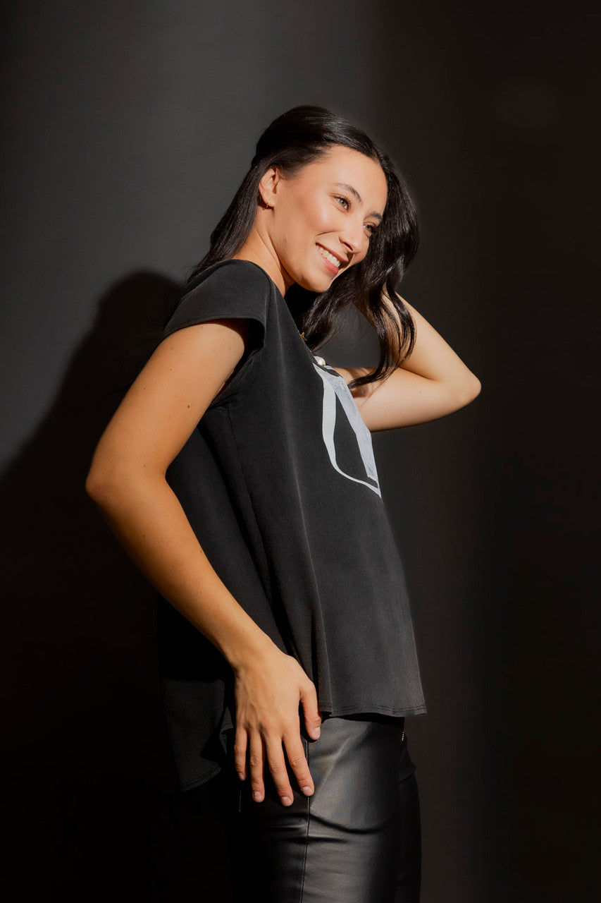 Charcoal Washed Handbag T-Shirt