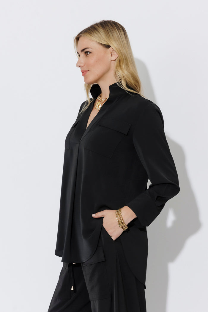 Black Luxury Cargo Blogger Shirt