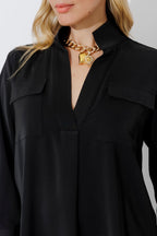 Black Luxury Cargo Blogger Shirt