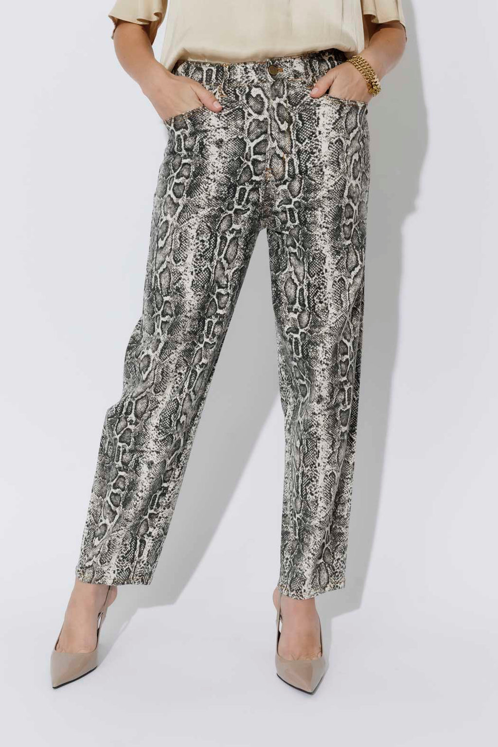 Snake Denim Barrel Jean