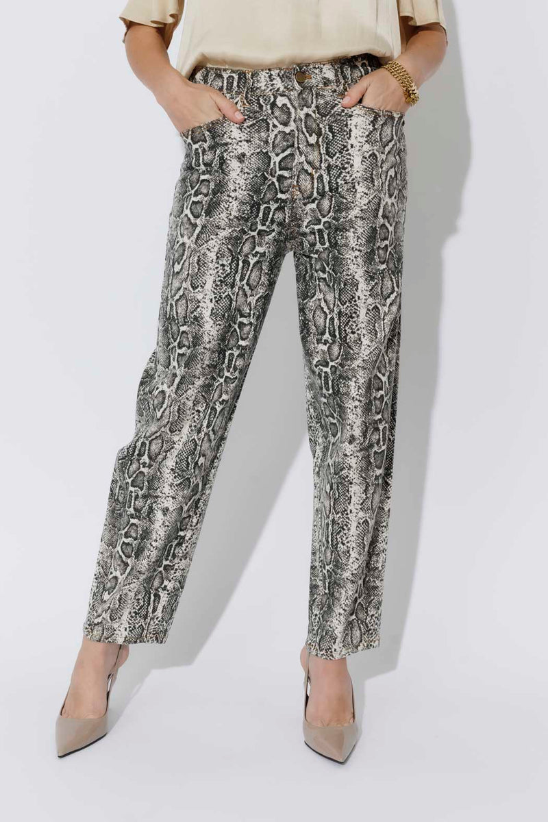 Snake Denim Barrel Jean