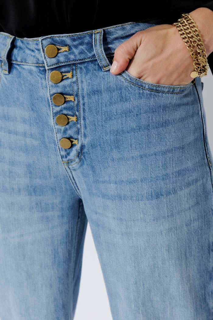 Light Denim Button Front Jean