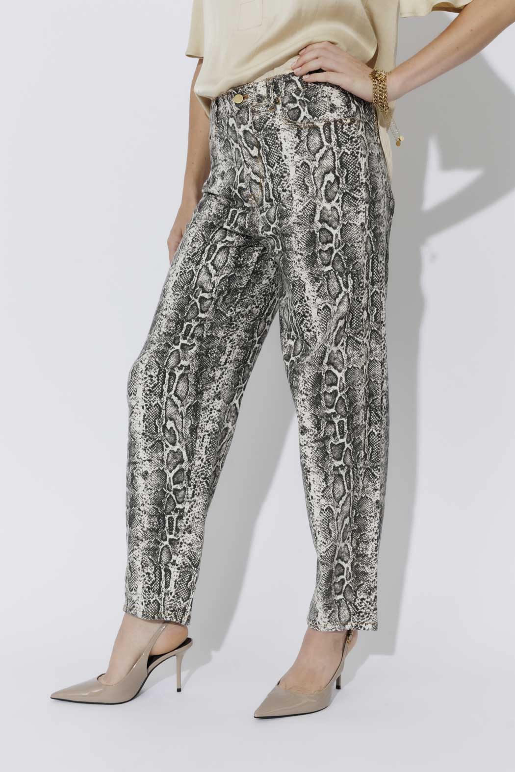 Snake Denim Barrel Jean
