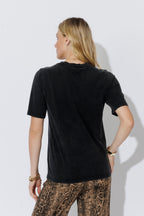 Charcoal Washed Cotton Pearl T-Shirt