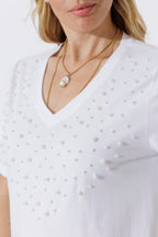 White Cotton Pearl T-Shirt
