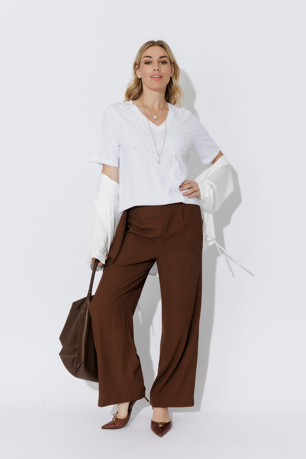 White Cotton Pearl T-Shirt