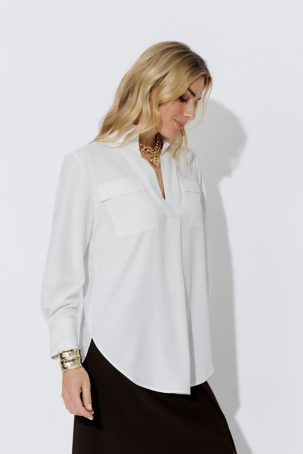 Ivory Luxury Cargo Blogger Shirt