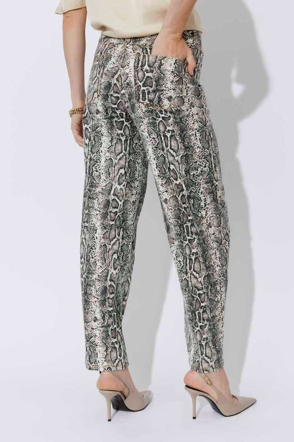 Snake Denim Barrel Jean