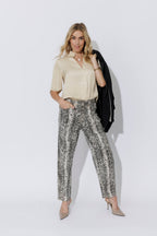 Snake Denim Barrel Jean