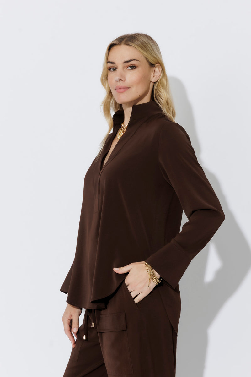 Chocolate Luxury Longline Blogger Shirt