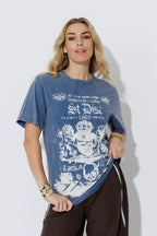 Cornflower Washed Cotton Band T-Shirt