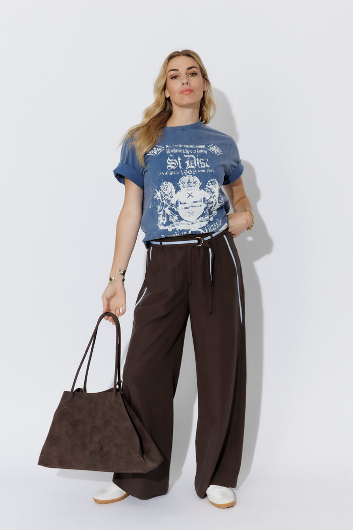 Chocolate Lyocell/Linen Sport Pant