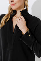 Black Luxury Longline Blogger Shirt