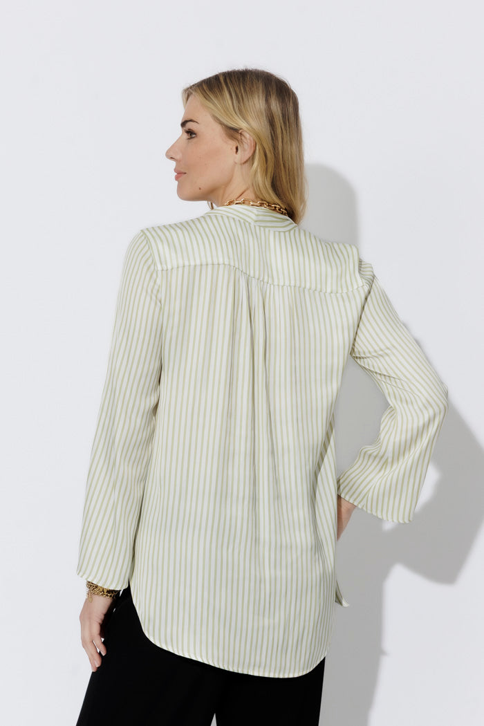 Stripe Tie Collar Blogger Shirt