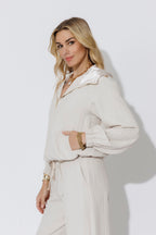 Beige Leisure Sport Jacket