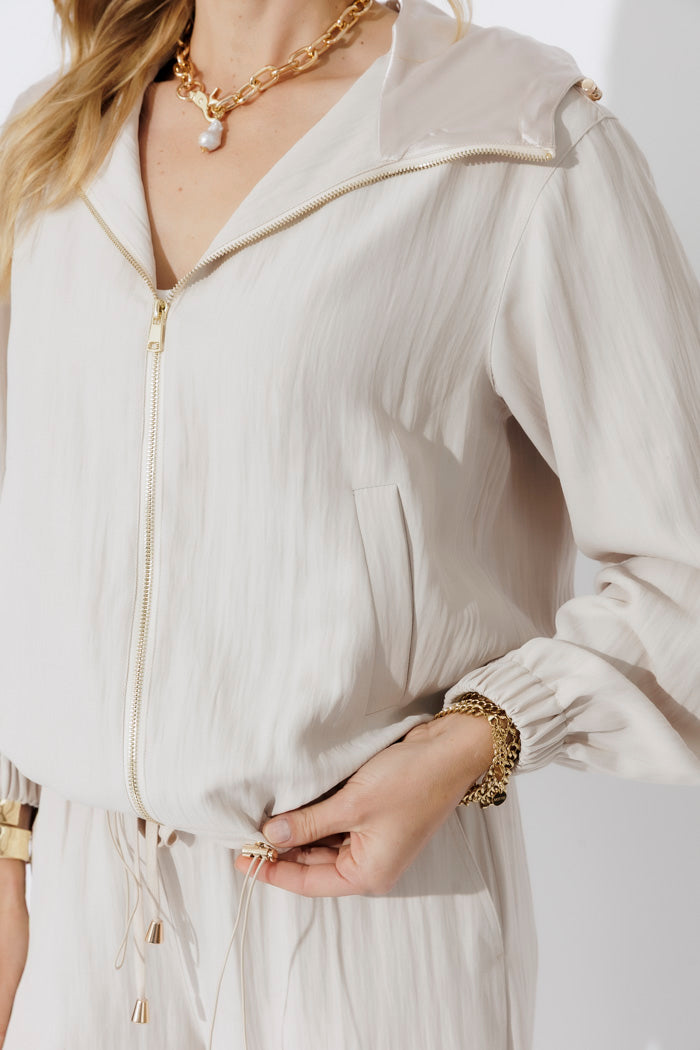 Beige Leisure Sport Jacket