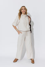 Beige Leisure Drawstring Pant