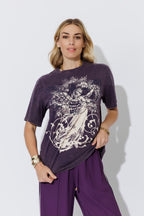 Purple Washed Cotton Angle T-Shirt
