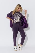 Purple Washed Cotton Wrap Pant
