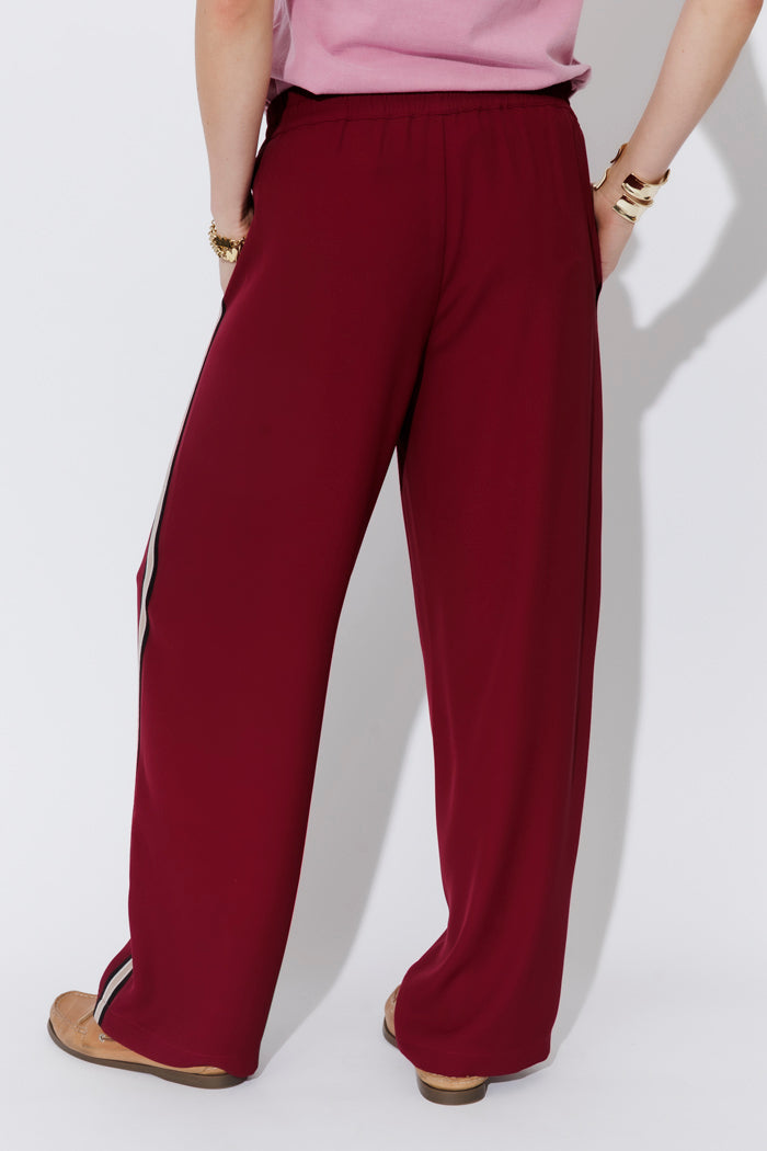 Burgundy Euro Pintuck Sport Pant