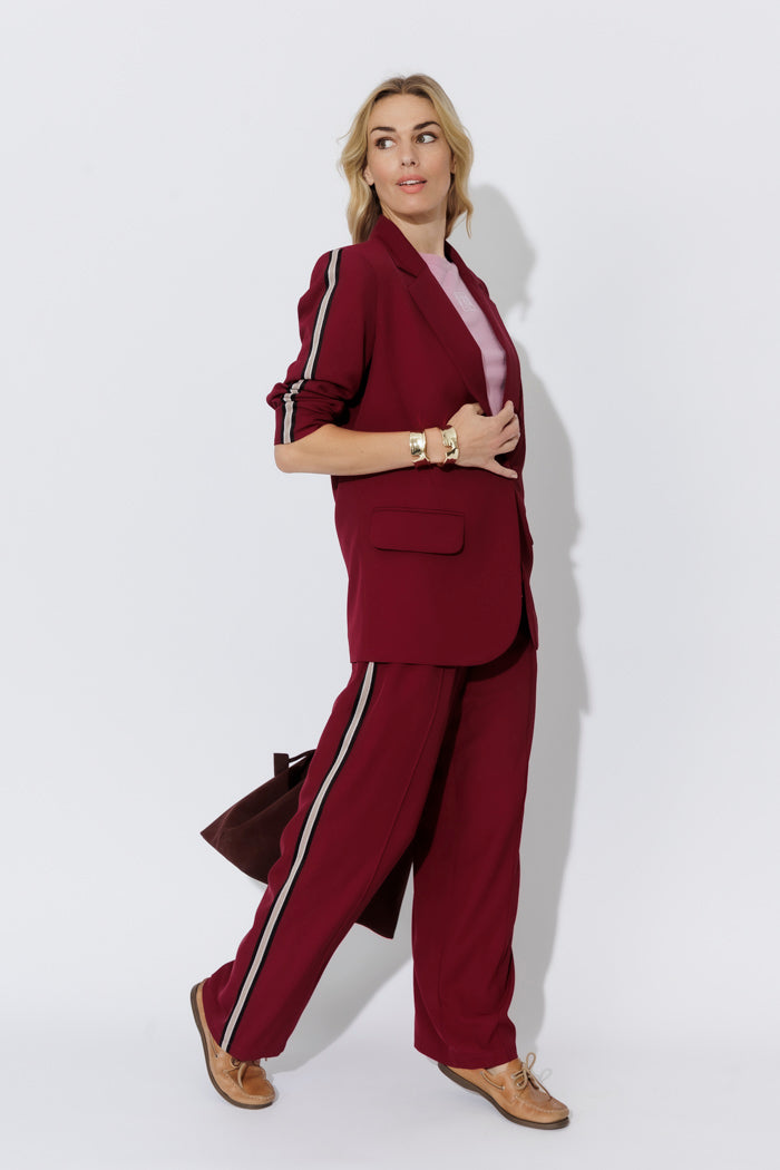 Burgundy Euro Pintuck Sport Pant