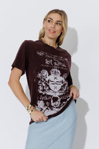 Burgundy Washed Cotton Band T-Shirt