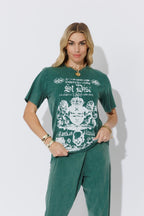 Green Washed Cotton Band T-Shirt