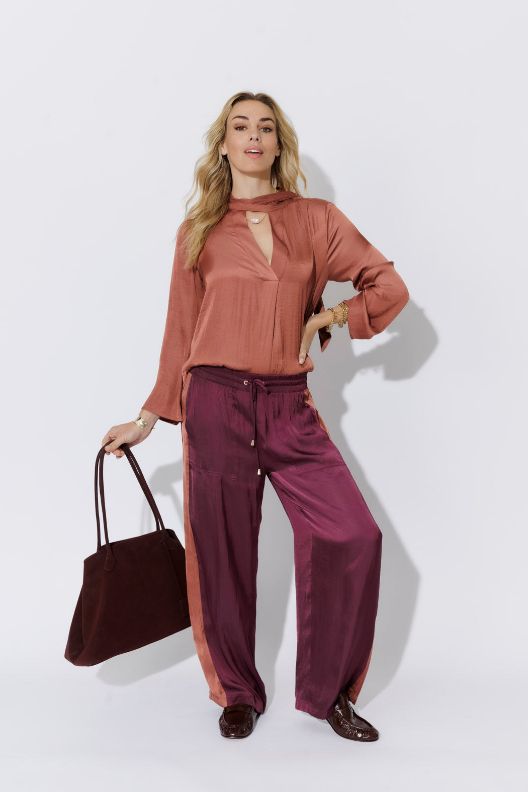 Cherry Glow Panel Pant