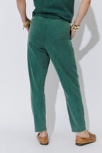 Green Washed Cotton Wrap Pant