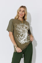 Khaki Washed Cotton Angel T-shirt