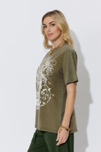 Khaki Washed Cotton Angel T-shirt