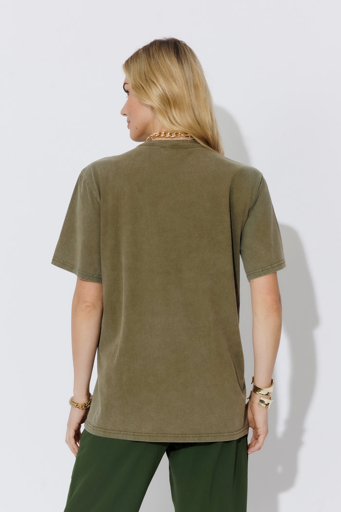 Khaki Washed Cotton Angel T-shirt