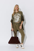 Khaki Washed Cotton Angel T-shirt