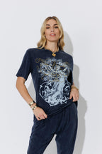 Navy Washed Cotton Angel T-Shirt