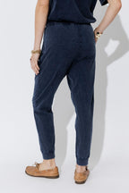 Navy Washed Cotton Slouch Pant