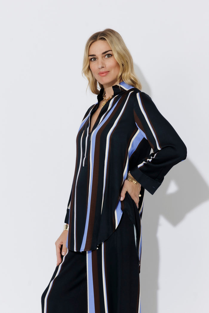 Stripe Longline Blogger Shirt