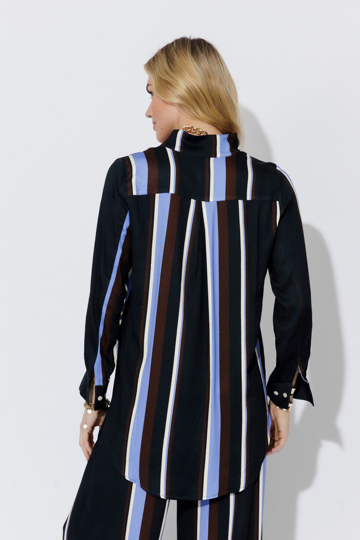 Stripe Longline Blogger Shirt