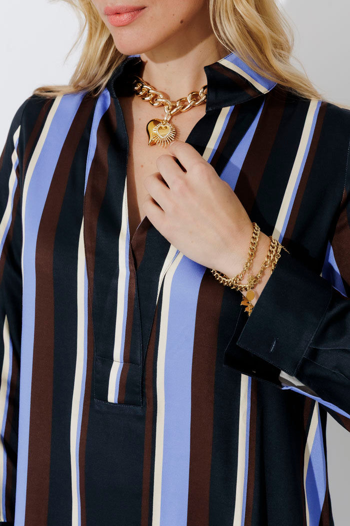 Stripe Longline Blogger Shirt