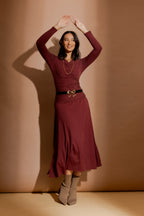 Burgundy Tencel Ruched Top