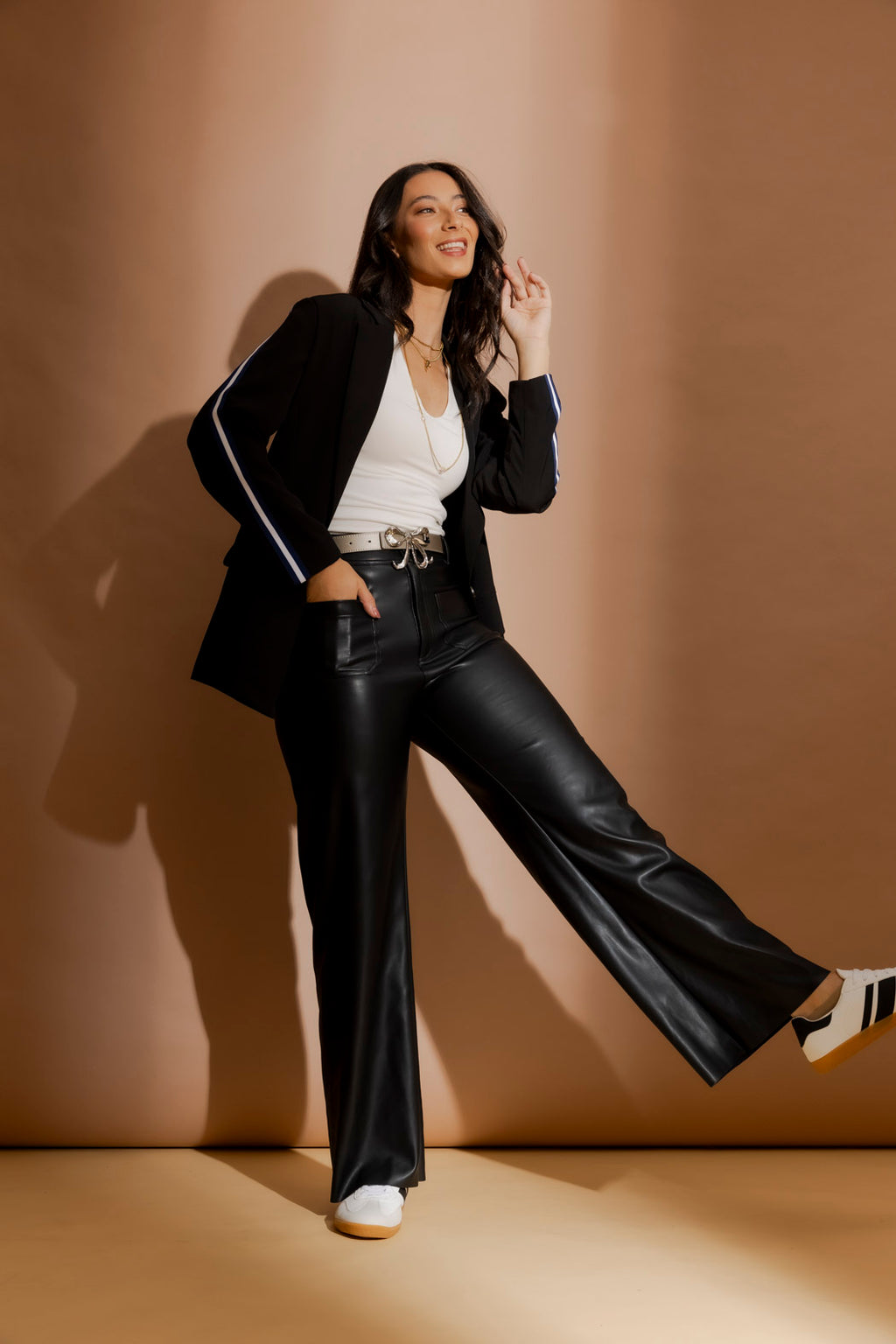 Black Stripe Boyfriend Blazer