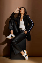 Black Stripe Boyfriend Blazer