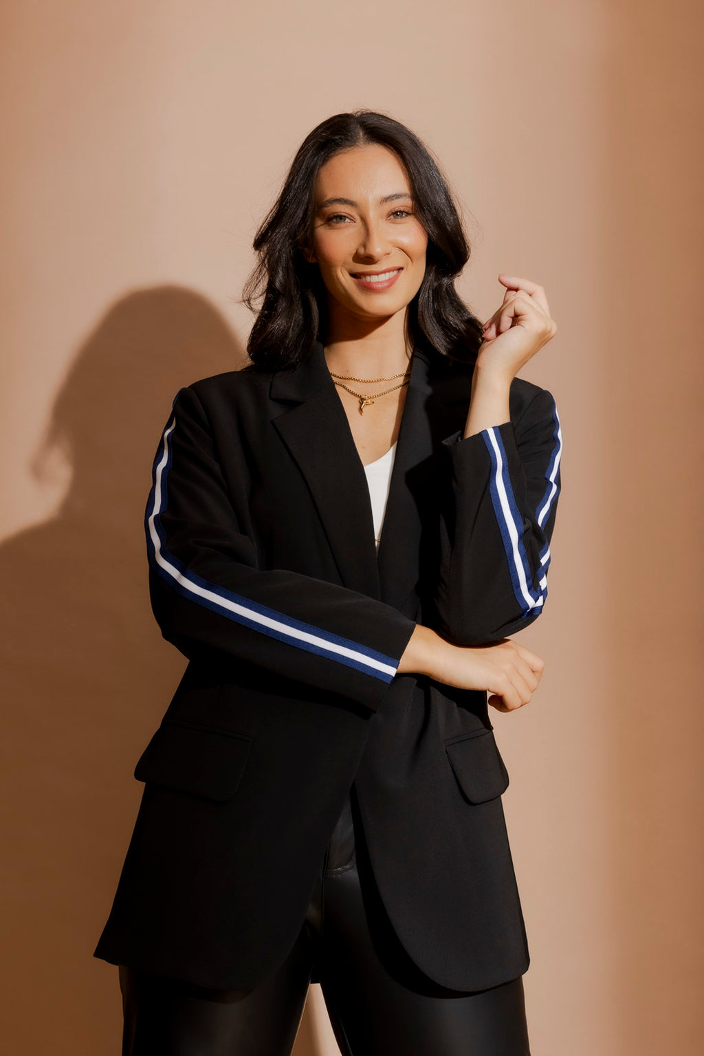 Black Stripe Boyfriend Blazer